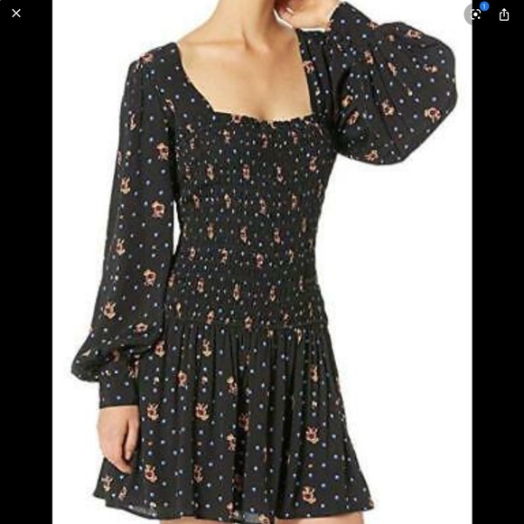 Free People NWT Two Faces Black mini dress - Picture 2 of 7